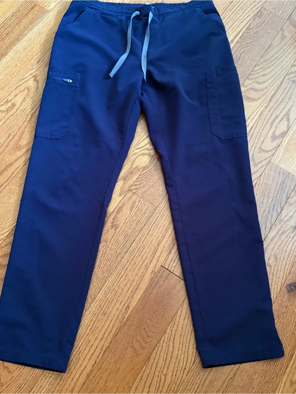 Figs Technical Collection Mens Blue Elastic Waist Cargo Scrub Pants Size M EUC